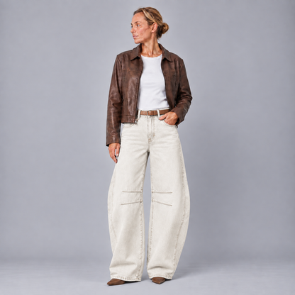 Tess | Dames Baggy Jeans – Tapse Pijpen en Hoge Taille