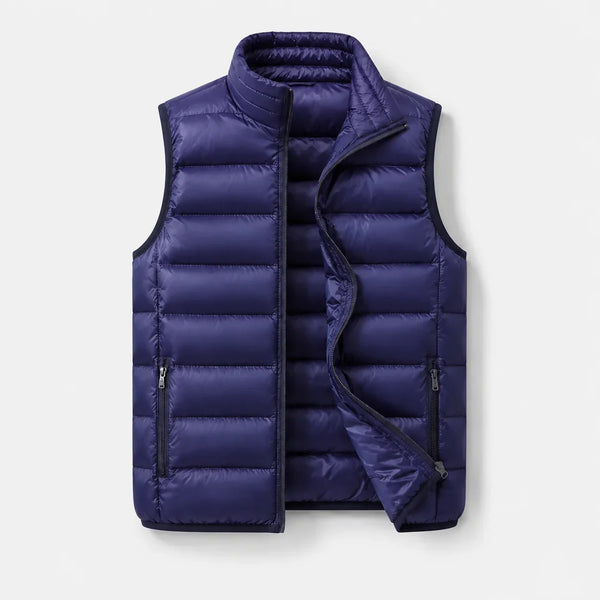 Thomas | Heren Bodywarmer Gewatteerd – Opstaande Kraag en Ritszakken
