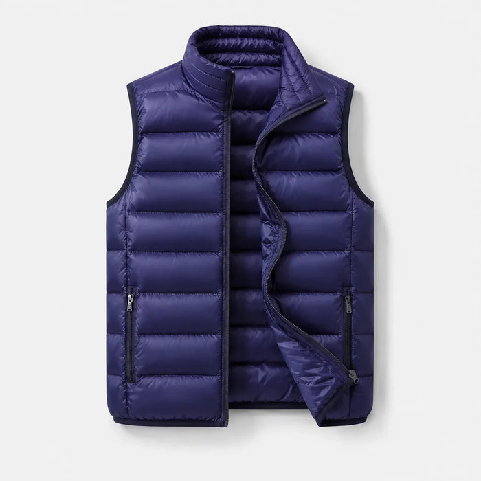 Thomas | Heren Bodywarmer Gewatteerd – Opstaande Kraag en Ritszakken