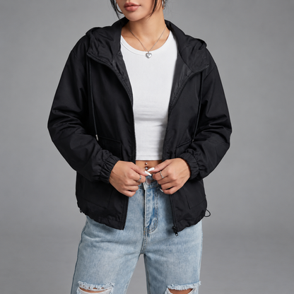 Vera | Cropped Jasje met Capuchon – Lichtgewicht en Ritssluiting