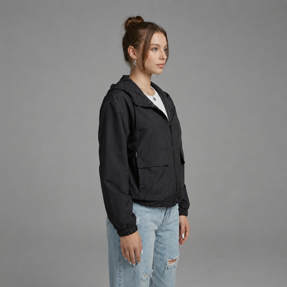Vera | Cropped Jasje met Capuchon – Lichtgewicht en Ritssluiting