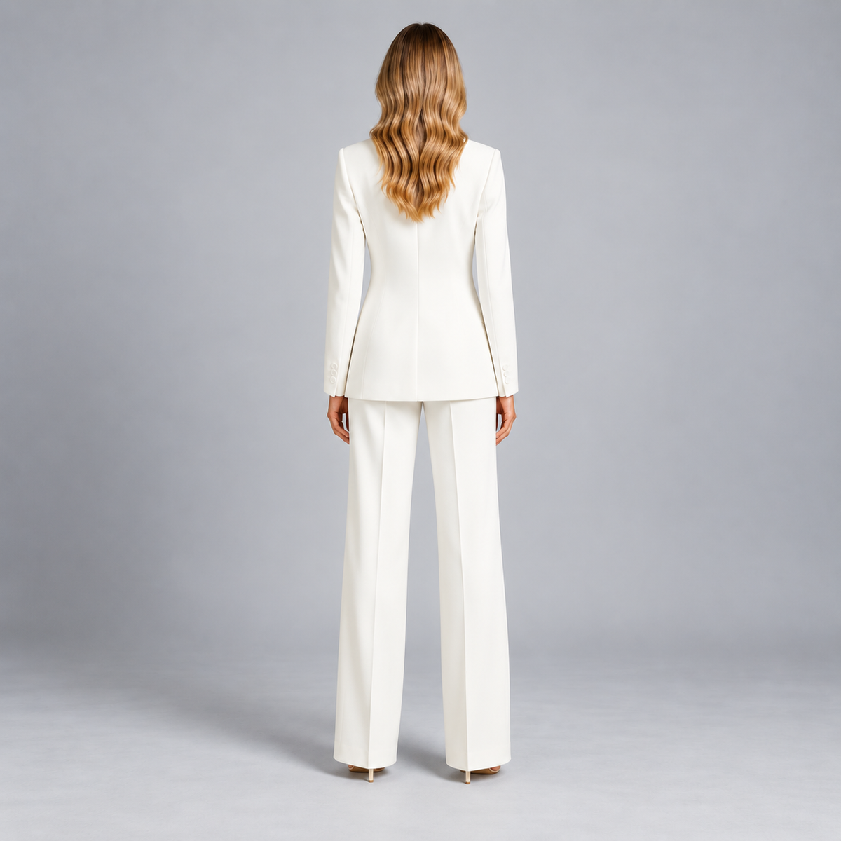 Victoria | Dames Broekpak Getailleerd – Blazer met Reverskraag en Wijde Pantalon