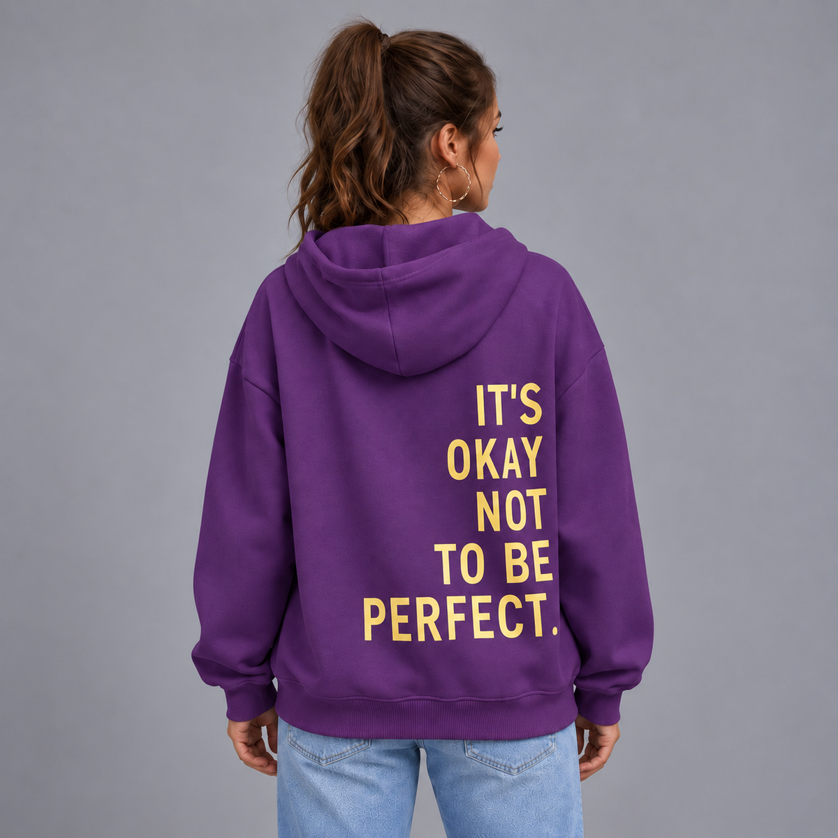 Victoria | Warme Oversized Hoodie met tekstprint - Comfortabele pasvorm met Capuchon