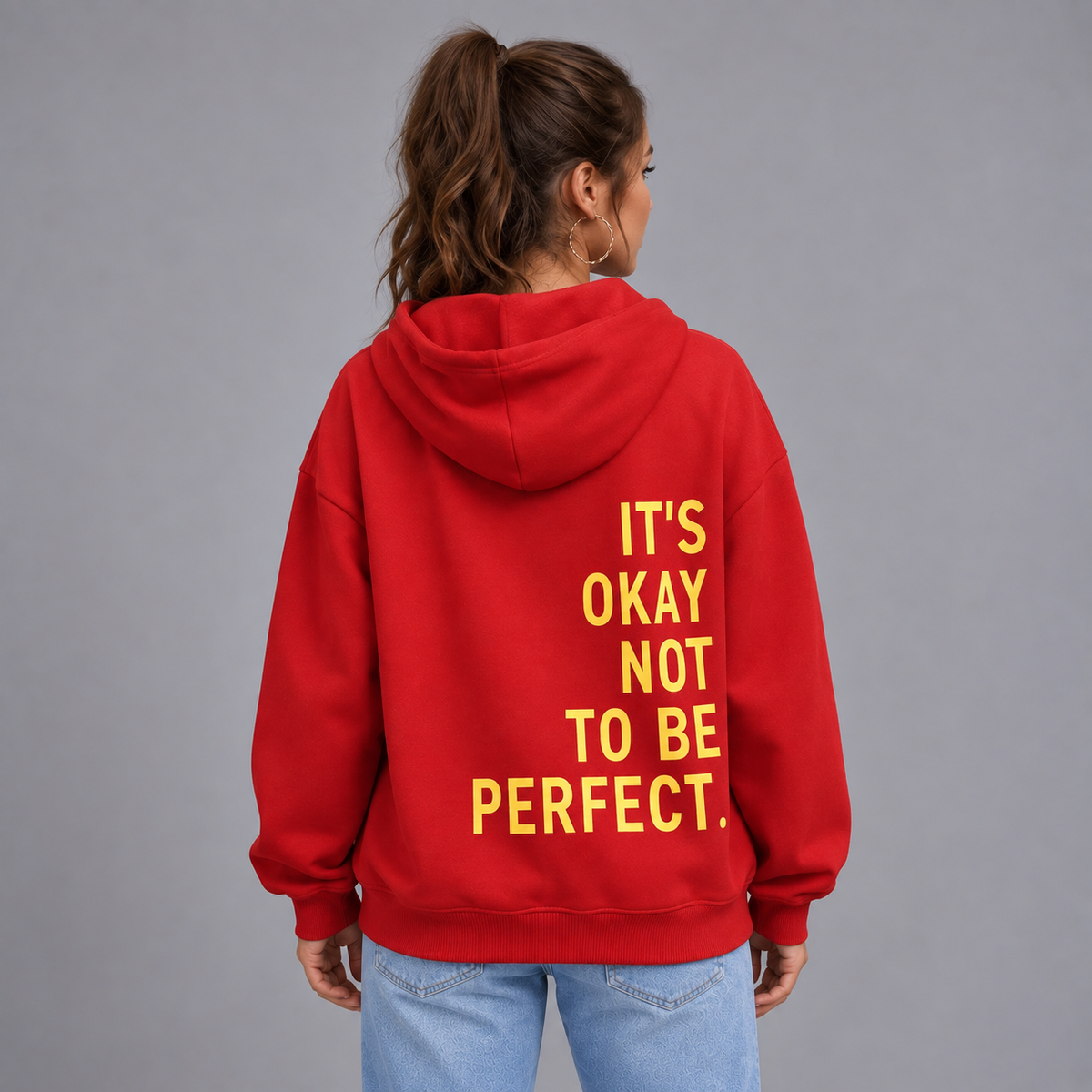 Victoria | Warme Oversized Hoodie met tekstprint - Comfortabele pasvorm met Capuchon