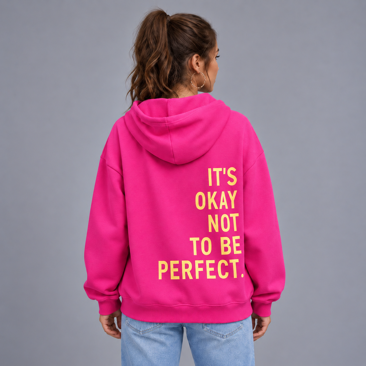 Victoria | Warme Oversized Hoodie met tekstprint - Comfortabele pasvorm met Capuchon