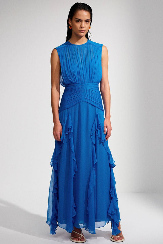 Lovia –  Blauwe Maxi Jurk