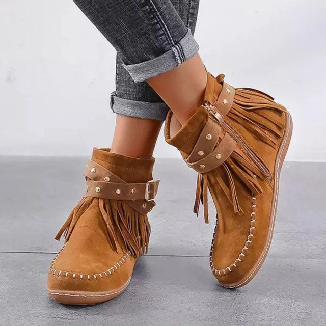 Floor | Dames Cowboylaarsjes – Franjes en Comfortabele Pasvorm