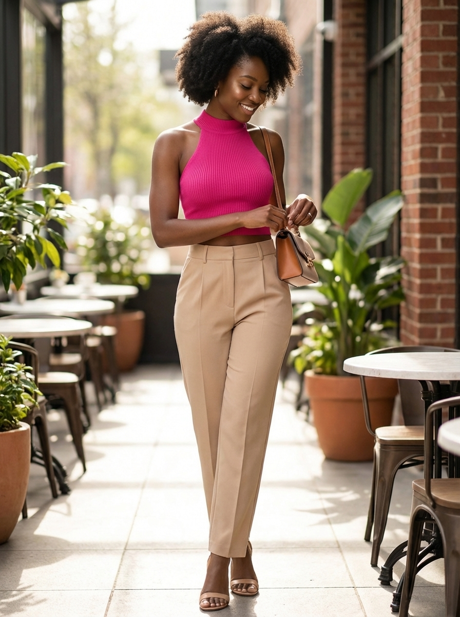 One Size  – Cropped Halter Top