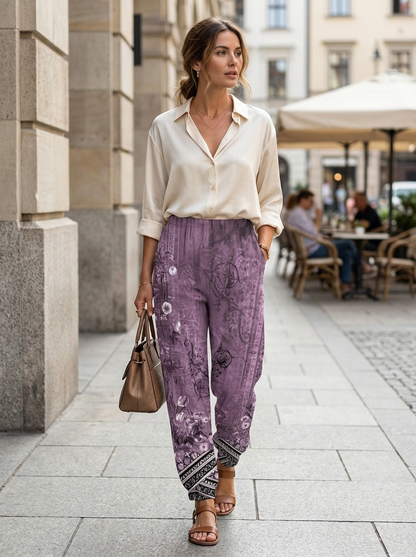 Lovia - Luchtige Broek met Wijde Pijpen