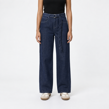 Lotte | Dames Wijde Jeans Vintage – Hoge Taille met Ceintuur