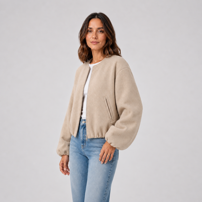 Nina | Cropped Bomberjack – Ballonmouwen en Gladde Voering