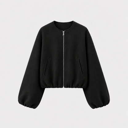 Nina | Cropped Bomberjack – Ballonmouwen en Gladde Voering