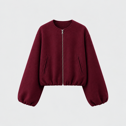Nina | Cropped Bomberjack – Ballonmouwen en Gladde Voering