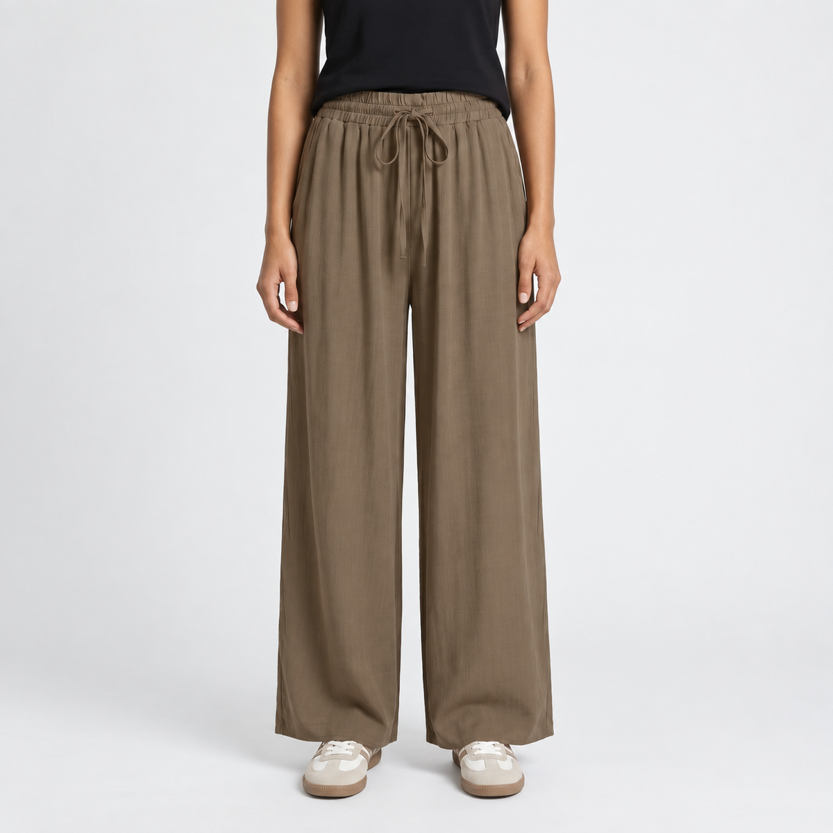 Sanne | Dames Wijde Broek Palazzo – Hoge Taille met Trekkoord