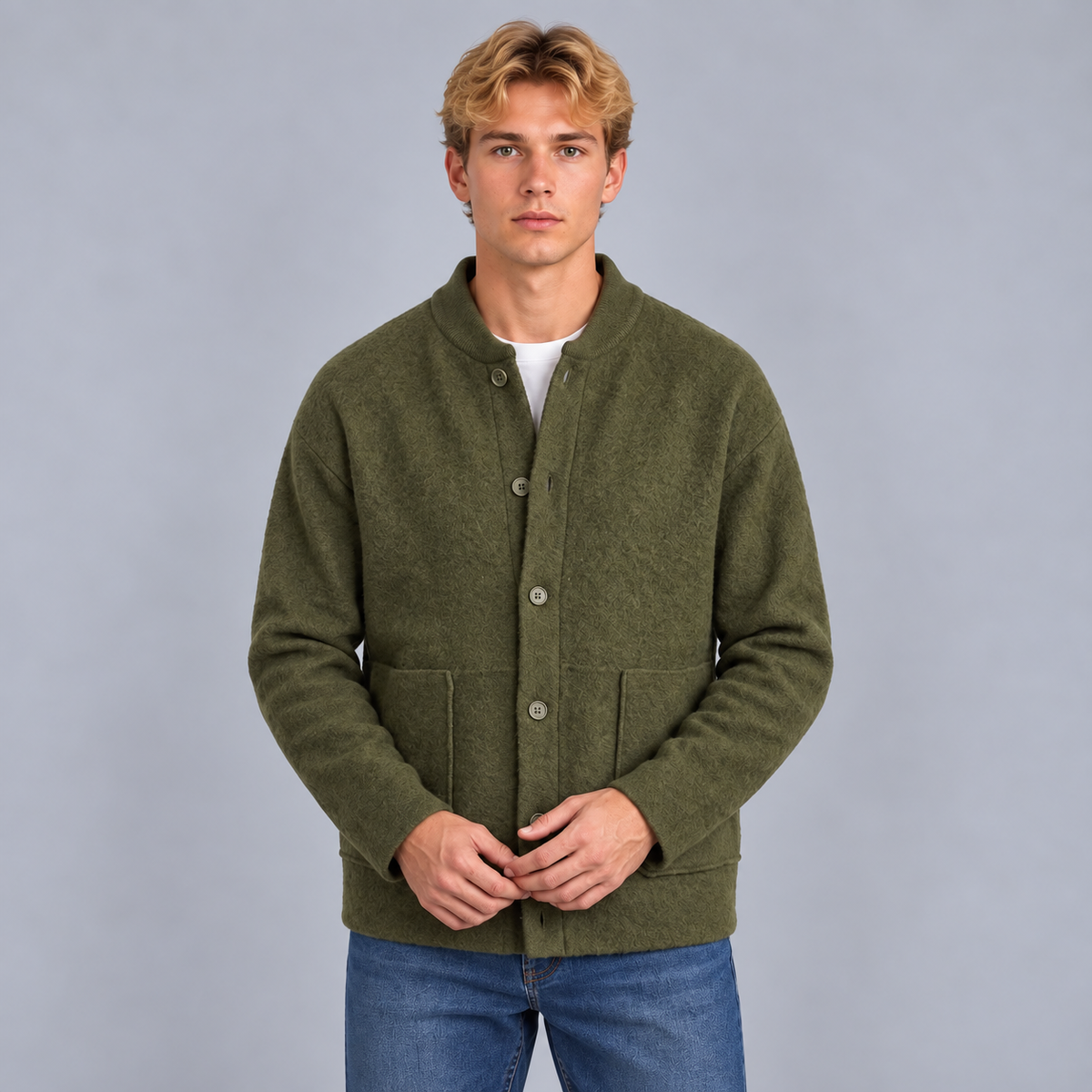 Sven | Heren Vest met Knoopsluiting – Warm & Comfortabel met Ronde Ribkraag en Opgezette Zakken