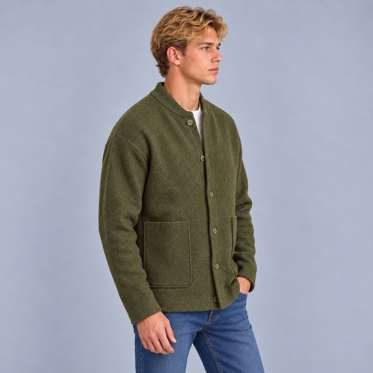 Sven | Heren Vest met Knoopsluiting – Warm & Comfortabel met Ronde Ribkraag en Opgezette Zakken